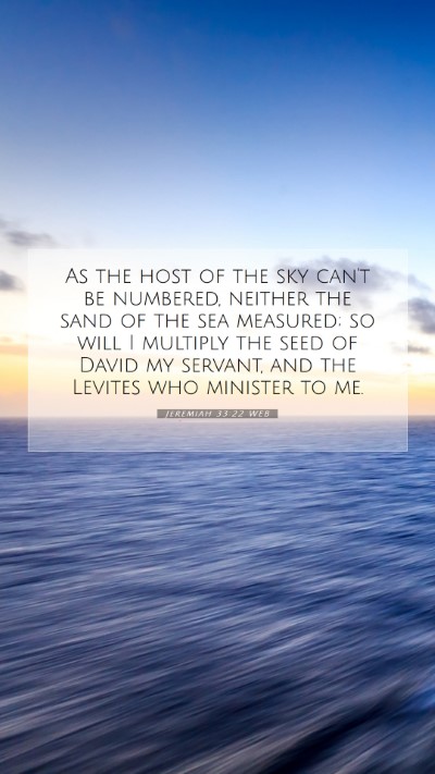 Picture 07 - Jeremiah 33:22 WEB Mobile Phone Wallpaper - As the host of the sky can't be numbered, neither - Mobile Bible Verse Wallpaper
