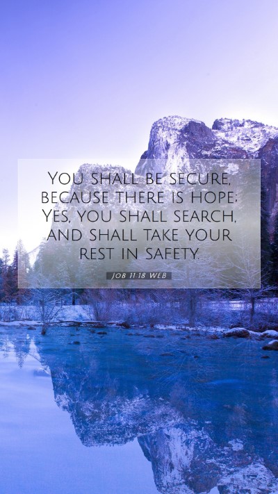 Picture 07 - Job 11:18 WEB Mobile Phone Wallpaper - You shall be secure, because there is hope; Yes, - Mobile Bible Verse Wallpaper