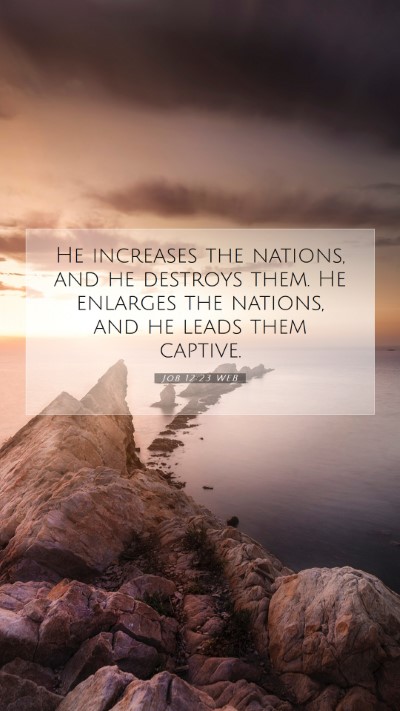 Picture 07 - Job 12:23 WEB Mobile Phone Wallpaper - He increases the nations, and he destroys them. - Mobile Bible Verse Wallpaper