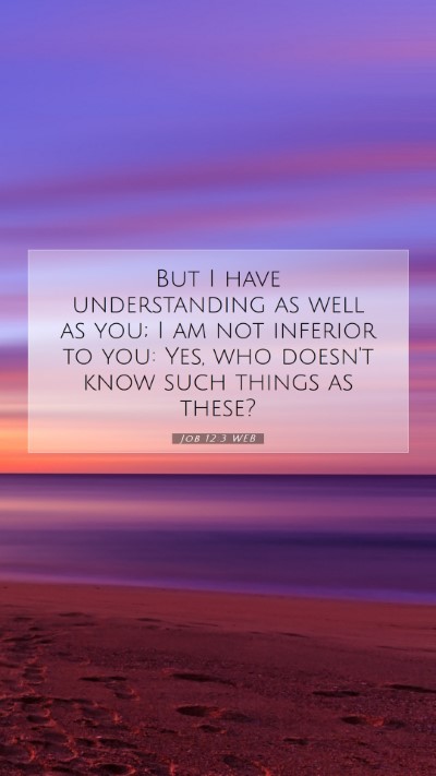 Picture 07 - Job 12:3 WEB Mobile Phone Wallpaper - But I have understanding as well as you; I am not - Mobile Bible Verse Wallpaper