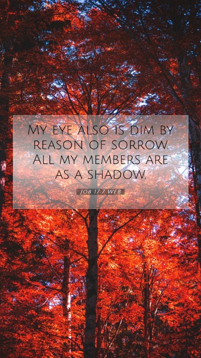 Picture 07 - Job 17:7 WEB Mobile Phone Wallpaper - My eye also is dim by reason of sorrow. All my - Mobile Bible Verse Wallpaper