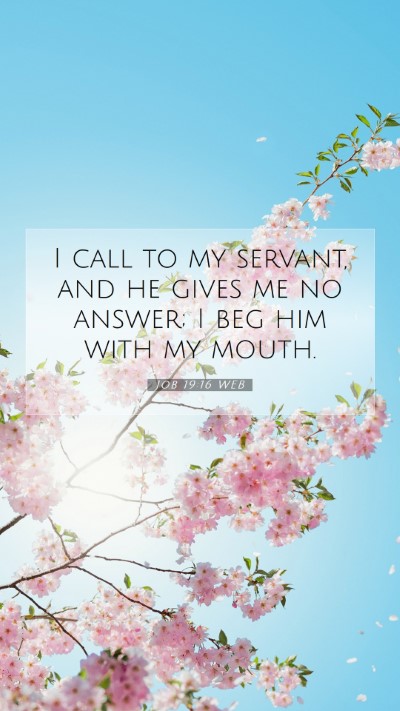 Picture 07 - Job 19:16 WEB Mobile Phone Wallpaper - I call to my servant, and he gives me no answer; - Mobile Bible Verse Wallpaper