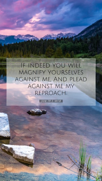 Picture 07 - Job 19:5 WEB Mobile Phone Wallpaper - If indeed you will magnify yourselves against me, - Mobile Bible Verse Wallpaper