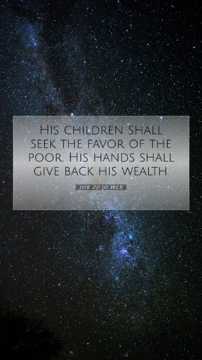 Picture 07 - Job 20:10 WEB Mobile Phone Wallpaper - His children shall seek the favor of the poor. - Mobile Bible Verse Wallpaper