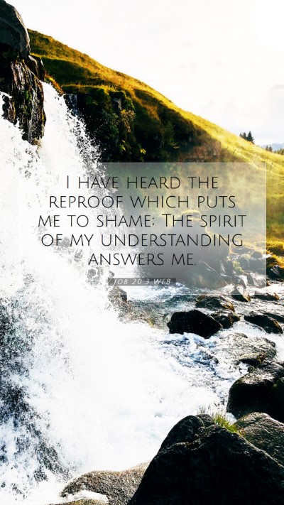Picture 07 - Job 20:3 WEB Mobile Phone Wallpaper - I have heard the reproof which puts me to shame; - Mobile Bible Verse Wallpaper
