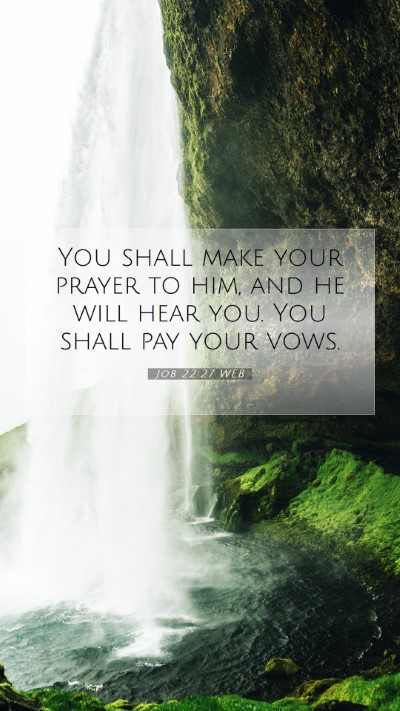Picture 07 - Job 22:27 WEB Mobile Phone Wallpaper - You shall make your prayer to him, and he will - Mobile Bible Verse Wallpaper