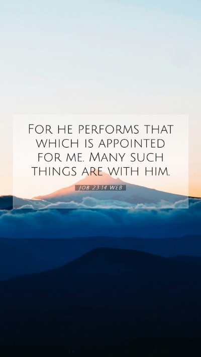 Picture 07 - Job 23:14 WEB Mobile Phone Wallpaper - For he performs that which is appointed for me. - Mobile Bible Verse Wallpaper