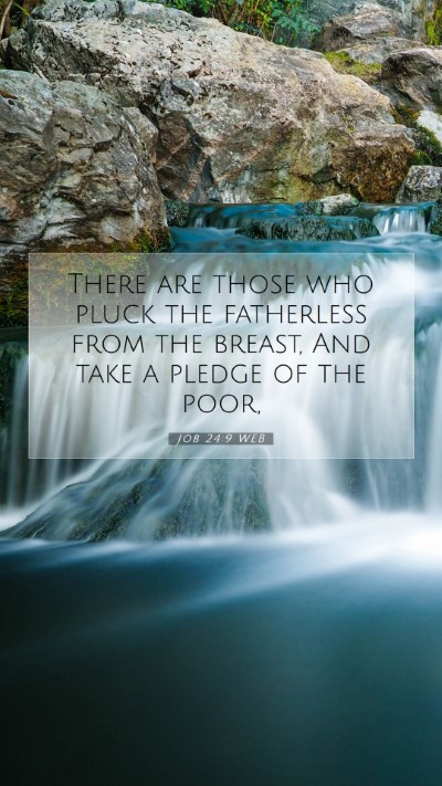 Picture 07 - Job 24:9 WEB Mobile Phone Wallpaper - There are those who pluck the fatherless from the - Mobile Bible Verse Wallpaper