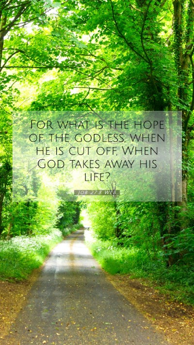 Picture 07 - Job 27:8 WEB Mobile Phone Wallpaper - For what is the hope of the godless, when he is - Mobile Bible Verse Wallpaper