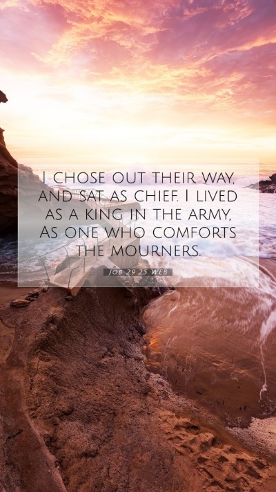 Picture 07 - Job 29:25 WEB Mobile Phone Wallpaper - I chose out their way, and sat as chief. I lived - Mobile Bible Verse Wallpaper