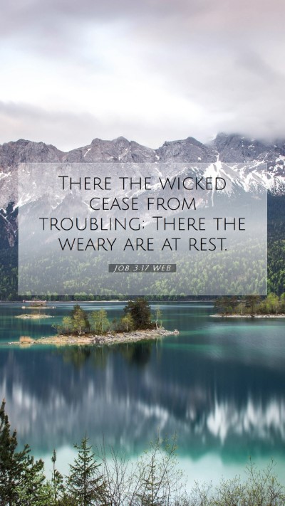 Picture 07 - Job 3:17 WEB Mobile Phone Wallpaper - There the wicked cease from troubling; There the - Mobile Bible Verse Wallpaper