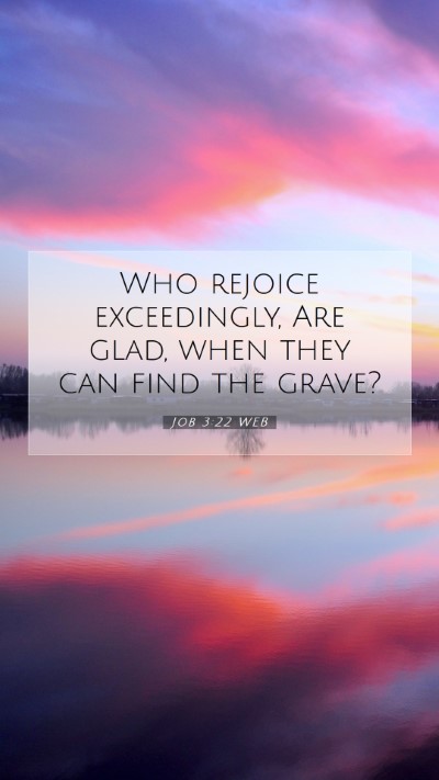 Picture 07 - Job 3:22 WEB Mobile Phone Wallpaper - Who rejoice exceedingly, Are glad, when they can - Mobile Bible Verse Wallpaper