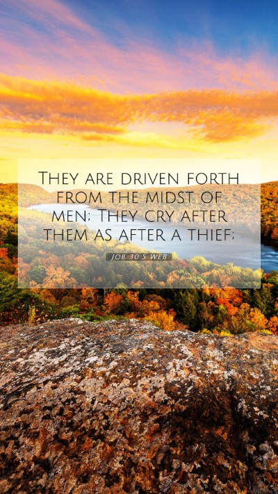Picture 07 - Job 30:5 WEB Mobile Phone Wallpaper - They are driven forth from the midst of men; They - Mobile Bible Verse Wallpaper