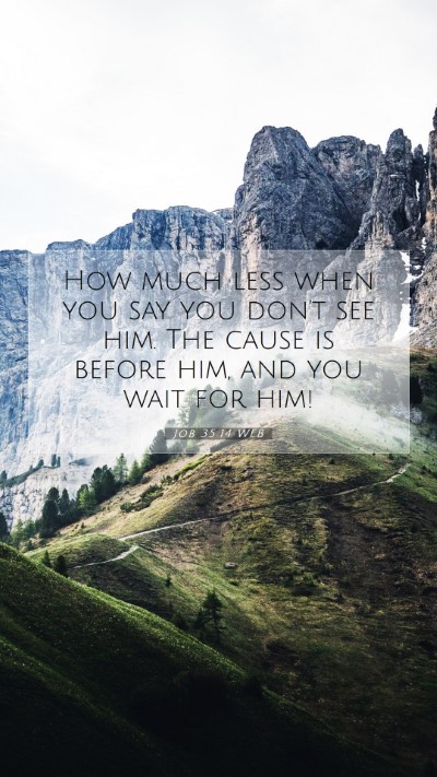 Picture 07 - Job 35:14 WEB Mobile Phone Wallpaper - How much less when you say you don't see him. The - Mobile Bible Verse Wallpaper