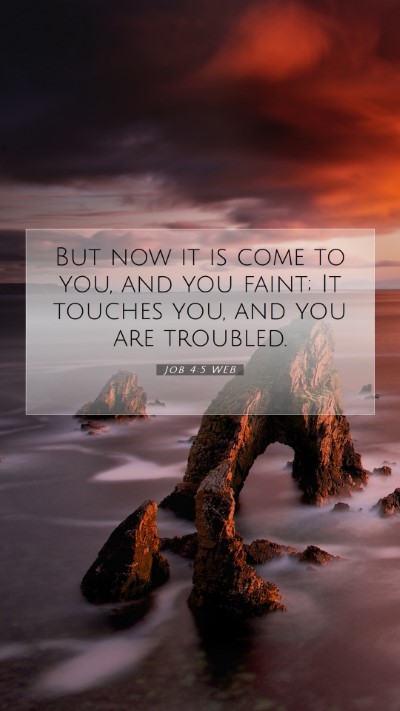 Picture 07 - Job 4:5 WEB Mobile Phone Wallpaper - But now it is come to you, and you faint; It - Mobile Bible Verse Wallpaper