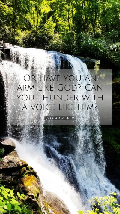 Picture 07 - Job 40:9 WEB Mobile Phone Wallpaper - Or have you an arm like God? Can you thunder with - Mobile Bible Verse Wallpaper