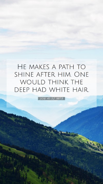 Picture 07 - Job 41:32 WEB Mobile Phone Wallpaper - He makes a path to shine after him. One would - Mobile Bible Verse Wallpaper