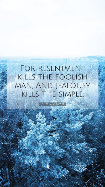 Picture 07 - Job 5:2 WEB Mobile Phone Wallpaper - For resentment kills the foolish man, And - Mobile Bible Verse Wallpaper