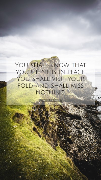 Picture 07 - Job 5:24 WEB Mobile Phone Wallpaper - You shall know that your tent is in peace. You - Mobile Bible Verse Wallpaper