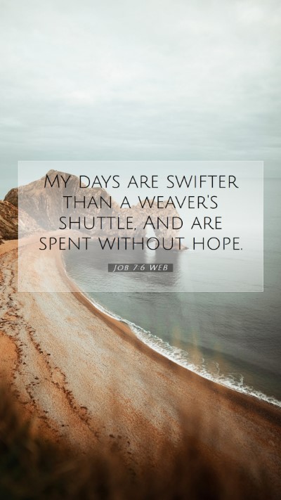 Picture 07 - Job 7:6 WEB Mobile Phone Wallpaper - My days are swifter than a weaver's shuttle, And - Mobile Bible Verse Wallpaper