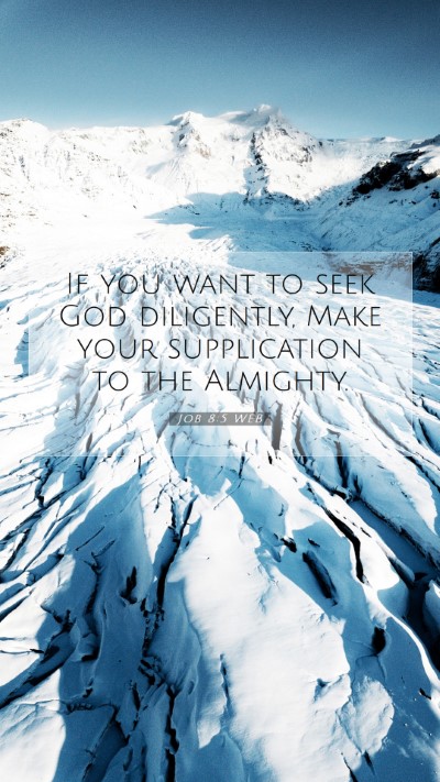 Picture 07 - Job 8:5 WEB Mobile Phone Wallpaper - If you want to seek God diligently, Make your - Mobile Bible Verse Wallpaper