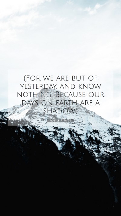 Picture 07 - Job 8:9 WEB Mobile Phone Wallpaper - (For we are but of yesterday, and know nothing, - Mobile Bible Verse Wallpaper