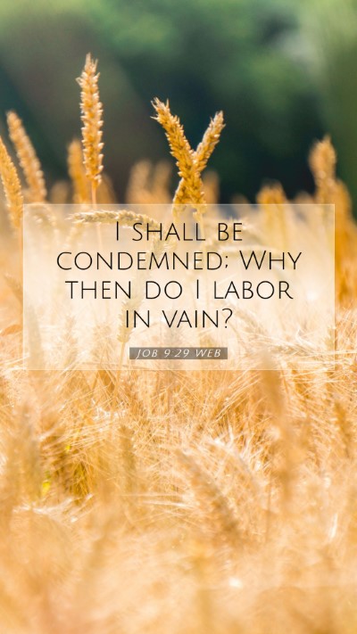 Picture 07 - Job 9:29 WEB Mobile Phone Wallpaper - I shall be condemned; Why then do I labor in - Mobile Bible Verse Wallpaper