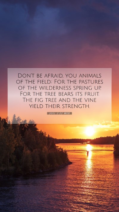 Picture 07 - Joel 2:22 WEB Mobile Phone Wallpaper - Don't be afraid, you animals of the field; For - Mobile Bible Verse Wallpaper