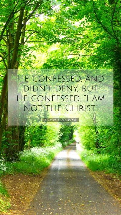 Picture 07 - John 1:20 WEB Mobile Phone Wallpaper - He confessed, and didn't deny, but he confessed, - Mobile Bible Verse Wallpaper