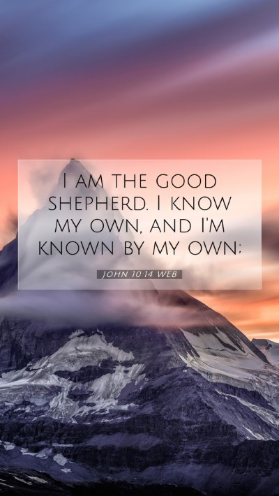 Picture 07 - John 10:14 WEB Mobile Phone Wallpaper - I am the good shepherd. I know my own, and I'm - Mobile Bible Verse Wallpaper
