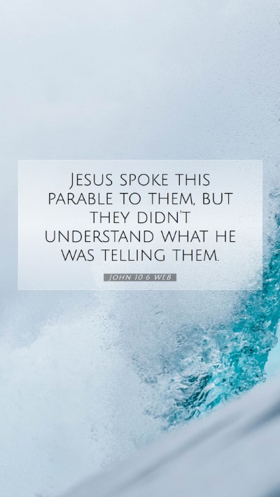 Picture 07 - John 10:6 WEB Mobile Phone Wallpaper - Jesus spoke this parable to them, but they didn't - Mobile Bible Verse Wallpaper