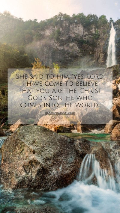 Picture 07 - John 11:27 WEB Mobile Phone Wallpaper - She said to him, 