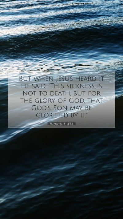 Picture 07 - John 11:4 WEB Mobile Phone Wallpaper - But when Jesus heard it, he said, 