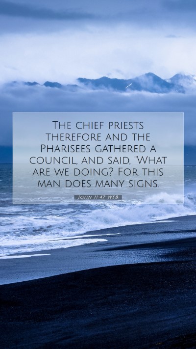 Picture 07 - John 11:47 WEB Mobile Phone Wallpaper - The chief priests therefore and the Pharisees - Mobile Bible Verse Wallpaper