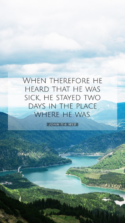 Picture 07 - John 11:6 WEB Mobile Phone Wallpaper - When therefore he heard that he was sick, he - Mobile Bible Verse Wallpaper