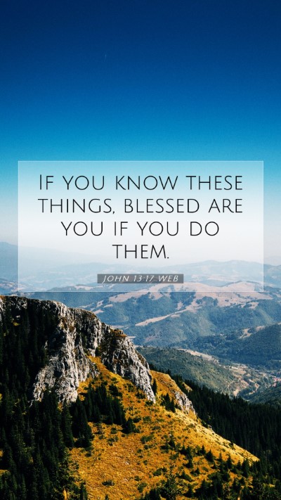 Picture 07 - John 13:17 WEB Mobile Phone Wallpaper - If you know these things, blessed are you if you - Mobile Bible Verse Wallpaper