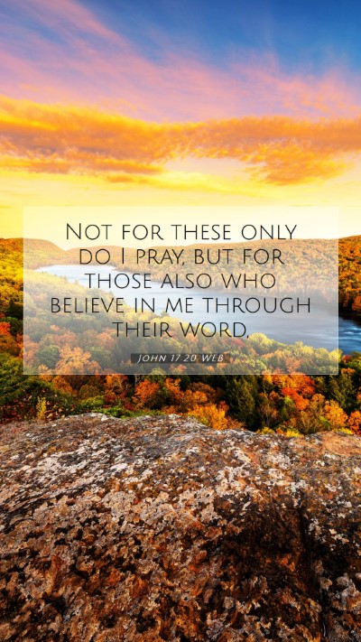 Picture 07 - John 17:20 WEB Mobile Phone Wallpaper - Not for these only do I pray, but for those also - Mobile Bible Verse Wallpaper
