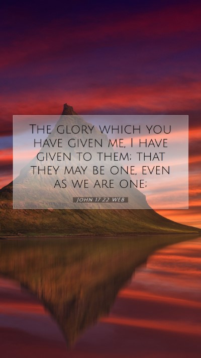 Picture 07 - John 17:22 WEB Mobile Phone Wallpaper - The glory which you have given me, I have given - Mobile Bible Verse Wallpaper