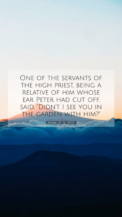 Picture 07 - John 18:26 WEB Mobile Phone Wallpaper - One of the servants of the high priest, being a - Mobile Bible Verse Wallpaper