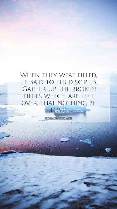 Picture 07 - John 6:12 WEB Mobile Phone Wallpaper - When they were filled, he said to his disciples, - Mobile Bible Verse Wallpaper