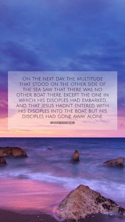 Picture 07 - John 6:22 WEB Mobile Phone Wallpaper - On the next day, the multitude that stood on the - Mobile Bible Verse Wallpaper