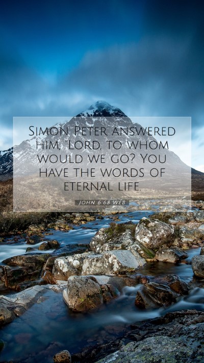 Picture 07 - John 6:68 WEB Mobile Phone Wallpaper - Simon Peter answered him, 