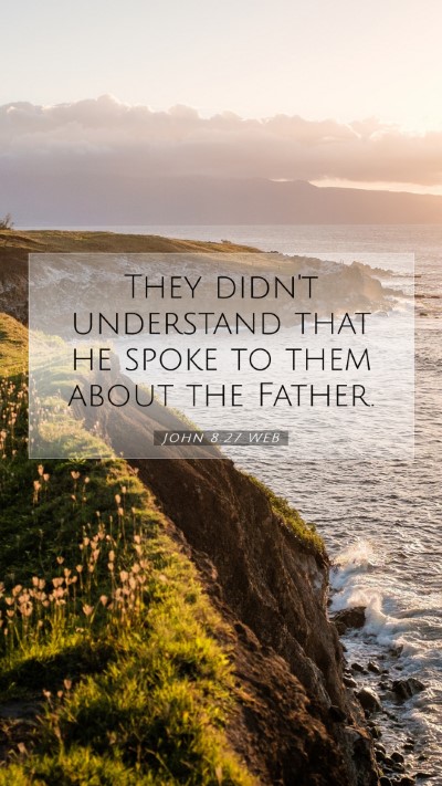 Picture 07 - John 8:27 WEB Mobile Phone Wallpaper - They didn't understand that he spoke to them - Mobile Bible Verse Wallpaper