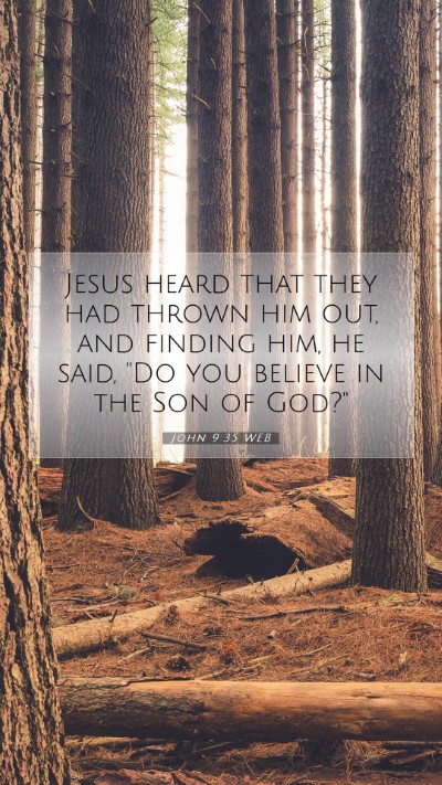 Picture 07 - John 9:35 WEB Mobile Phone Wallpaper - Jesus heard that they had thrown him out, and - Mobile Bible Verse Wallpaper