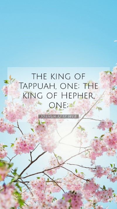 Picture 07 - Joshua 12:17 WEB Mobile Phone Wallpaper - the king of Tappuah, one; the king of Hepher, - Mobile Bible Verse Wallpaper
