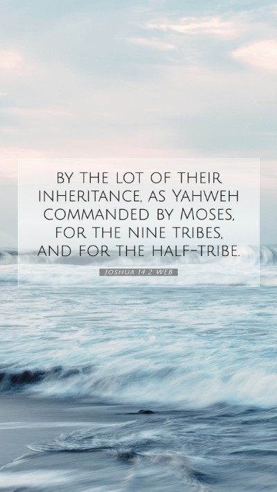 Picture 07 - Joshua 14:2 WEB Mobile Phone Wallpaper - by the lot of their inheritance, as Yahweh - Mobile Bible Verse Wallpaper