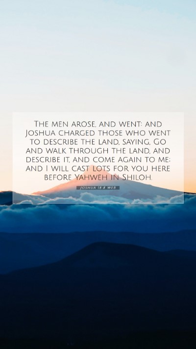 Picture 07 - Joshua 18:8 WEB Mobile Phone Wallpaper - The men arose, and went: and Joshua charged those - Mobile Bible Verse Wallpaper