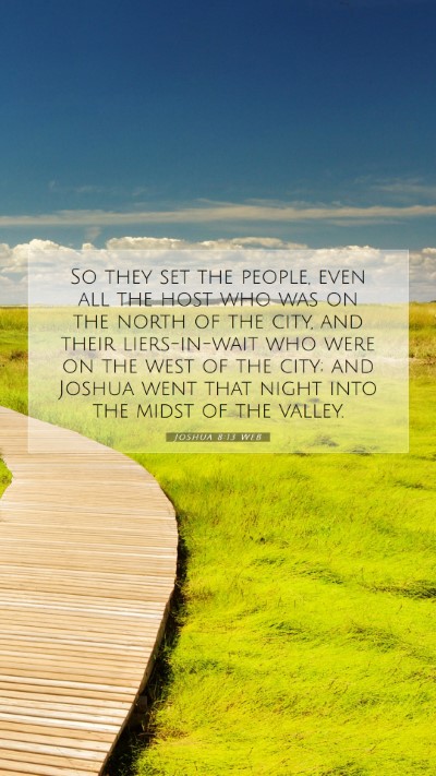 Picture 07 - Joshua 8:13 WEB Mobile Phone Wallpaper - So they set the people, even all the host who was - Mobile Bible Verse Wallpaper