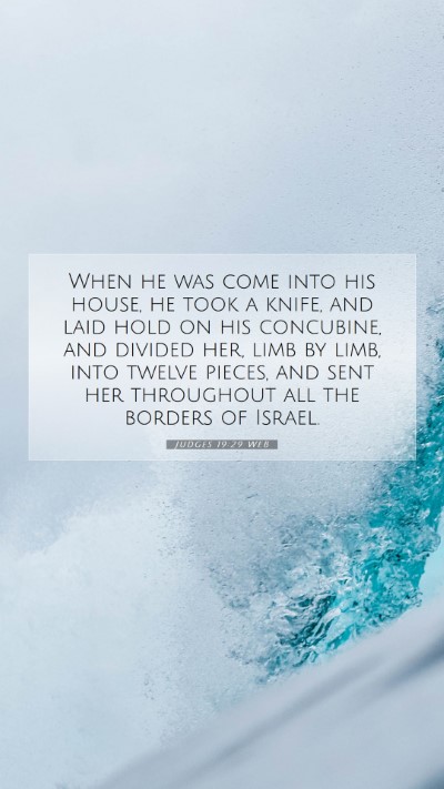 Picture 07 - Judges 19:29 WEB Mobile Phone Wallpaper - When he was come into his house, he took a knife, - Mobile Bible Verse Wallpaper