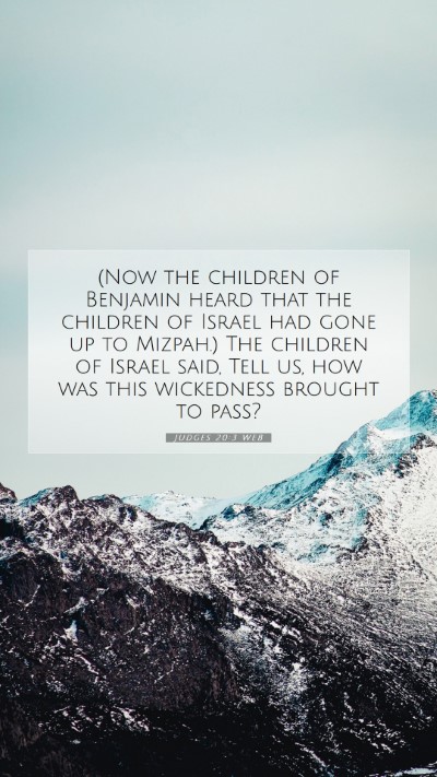 Picture 07 - Judges 20:3 WEB Mobile Phone Wallpaper - (Now the children of Benjamin heard that the - Mobile Bible Verse Wallpaper